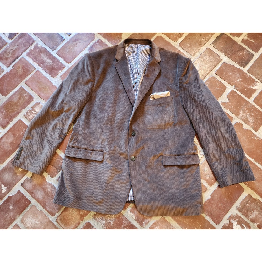 Saddlebred Mens Corduroy Sport Coat Blazer Jacket Size 48R Brown - Picture 7 of 8